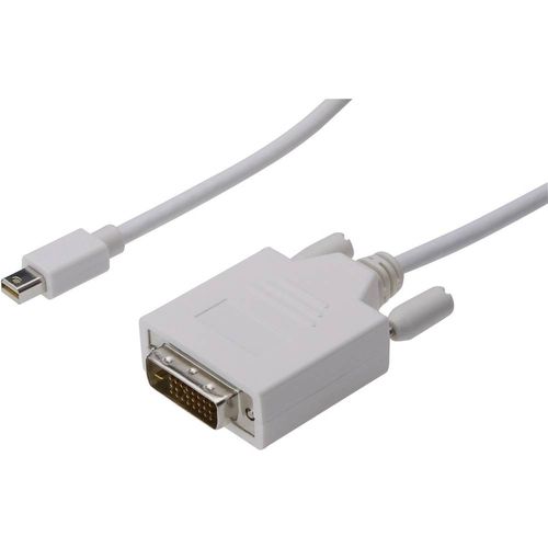 Digitus Mini-DisplayPort / DVI adapterski kabel Mini DisplayPort utikač, DVI-D 24+1-polni utikač 2.00 m bijela AK-340305-020-W mogućnost vijčanog spajanja DisplayPort kabel slika 1