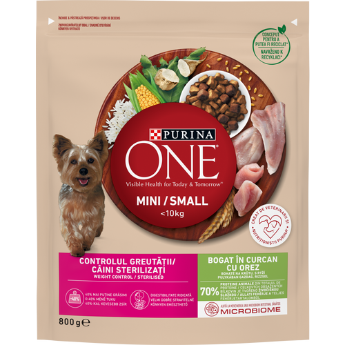 Purina ONE® Weight Control, Bogato puretinom, s rižom, 8x800g slika 1