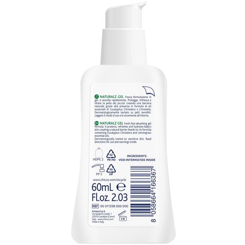 CHICCO zaštitna krema Natural umirujući i osvježavajući gel 60 ml 115980 slika 2