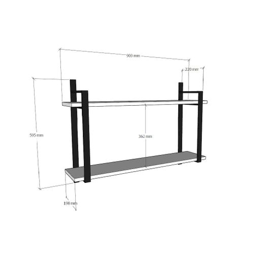 Abat - Sapphire Oak Sapphire Oak Wall Shelf slika 5