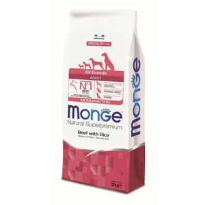 Monge Natural Superpremium Dog All Breeds Adult Monoprotein govedina sa pirinčem 12 kg