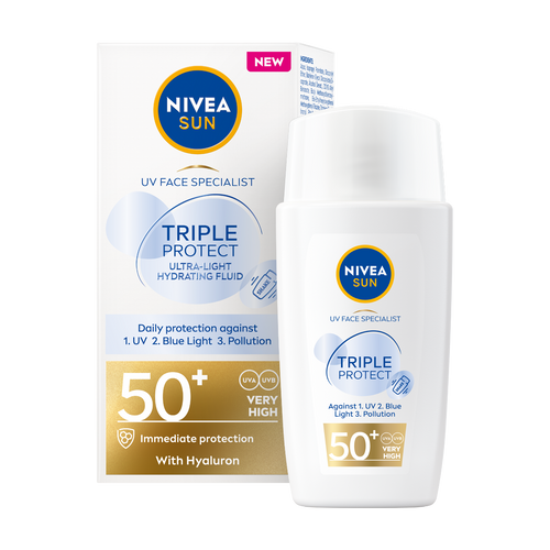 NIVEA SUN TRIPLE PROTECT ultralagani fluid za zaštitu kože lica od sunca SPF 50+, 40 ml slika 1