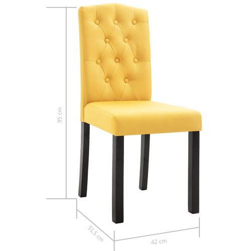 Blagovaonske stolice od tkanine 2 kom žute slika 30