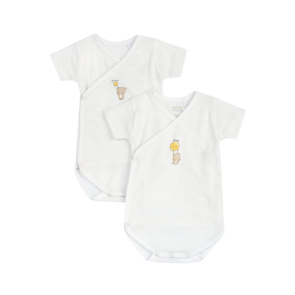 Chicco Bodi sa kratkim rukavima za bebe Teddy, 2kom slika 1