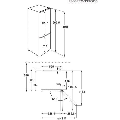Electrolux LNT7ME36K2 Frižider sa zamrzivačem dole, NoFrost, Visina 201 cm, Crno staklo slika 13