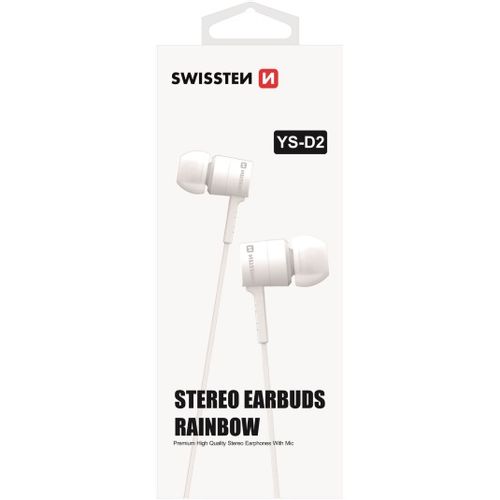 SWISSTEN slušalice + mikrofon, In-ear, bijele RAINBOW YS-D2 slika 1