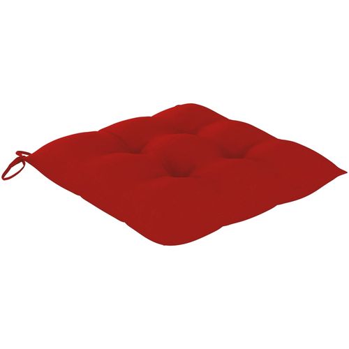 Stolica za ljuljanje s crvenim jastukom od masivne tikovine slika 22