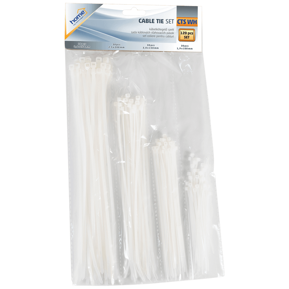 home Plastične vezice, set, 120 kom., bijela - CTS WH slika 1