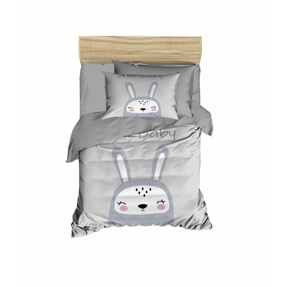 Set posteljine za bebe PH1108 u sivo-bijeloj boji slika 1