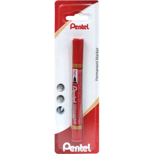 Marker permanentni PENTEL N850-B crveni okrugli vrh blister slika 1