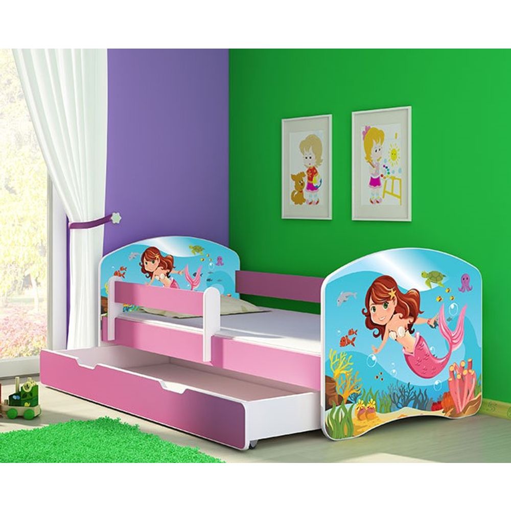 ACMA Dječiji krevet Acma II sa ladicom Pink - 160x80cm - Dezen 09 slika 1