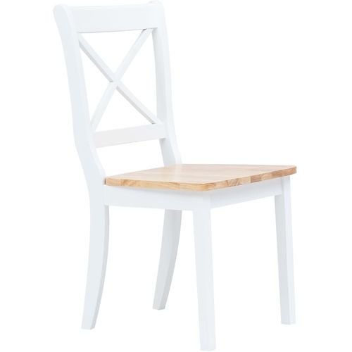Blagovaonske stolice od drva kaučukovca 4 kom bijele slika 16