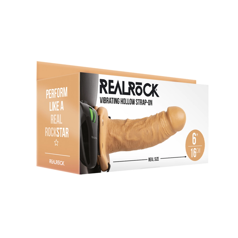 RealRock by Shots vibrirajući šuplji strap-on bez loptica - 6 / 15,5 cm slika 2