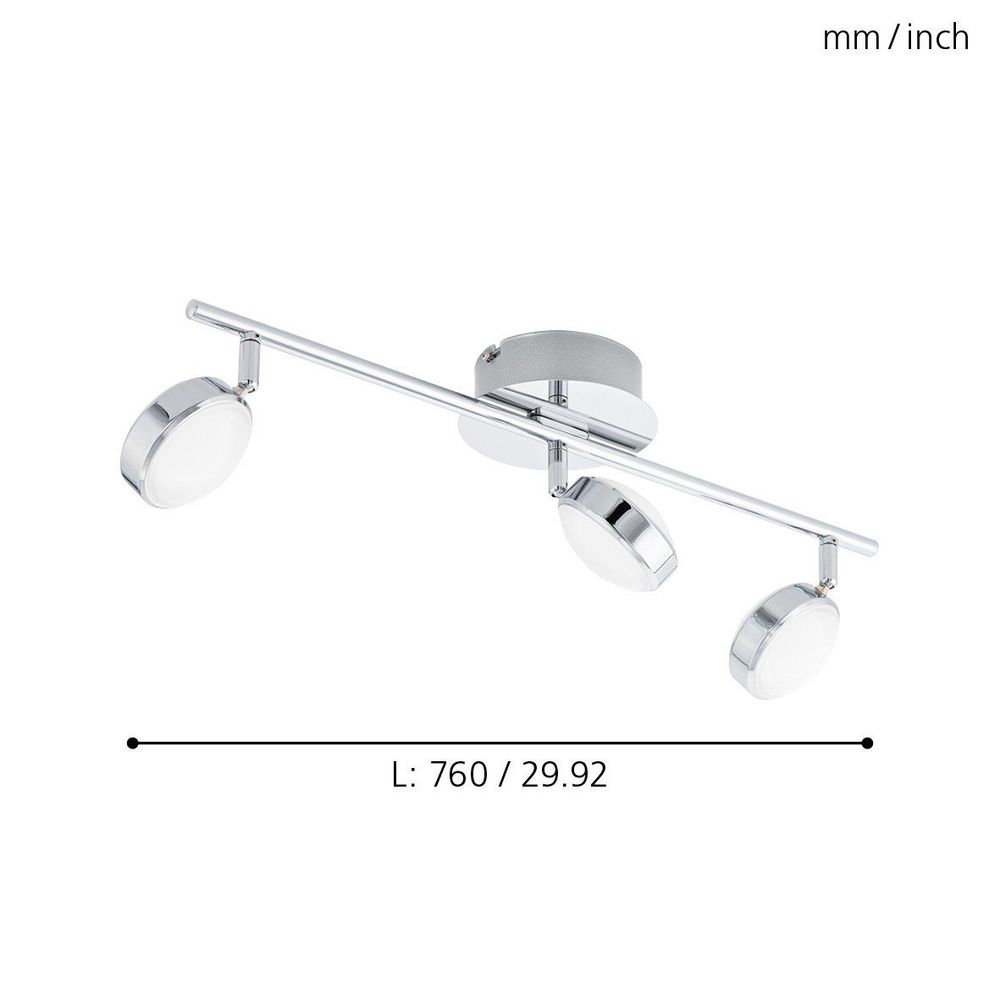 Eglo Salto reflektor/3, led, 3x5,4w, 3x640lm, krom  slika 3