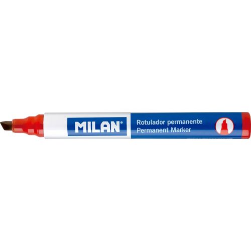 Marker permanentni MILAN 4mm kosi vrh crveni, pakiranje 12/1 slika 1