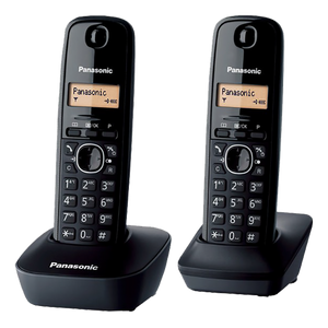 Panasonic Telefon bežični, DUO DECT, 1.25" LED display, crna boja - KX-TG1612FXH