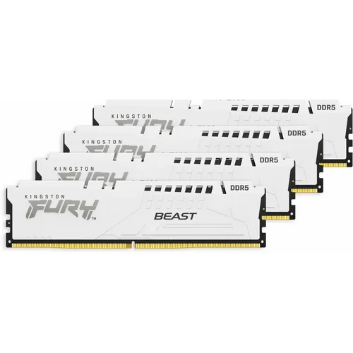 Memorija Kingston DRAM 64GB 6000MT/s DDR5 CL40 DIMM (Kit of 4) FURY Beast White XMP, KF560C40BWK4-64 slika 1