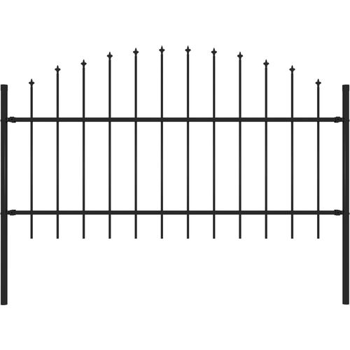 Vrtna ograda s ukrasnim kopljima (1 - 1,25 ) x 1,7 m čelična crna slika 1