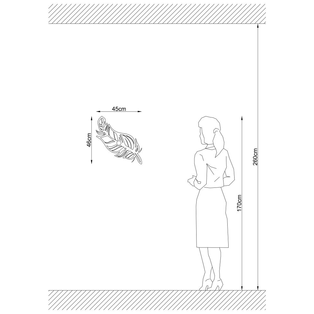 Crna zidna lampa W-030 slika 3