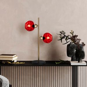 Benek - 15 - 14561 Crvena Zlatna Stolna Lampa