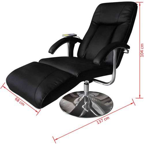 Masažna stolica od umjetne kože crna slika 51