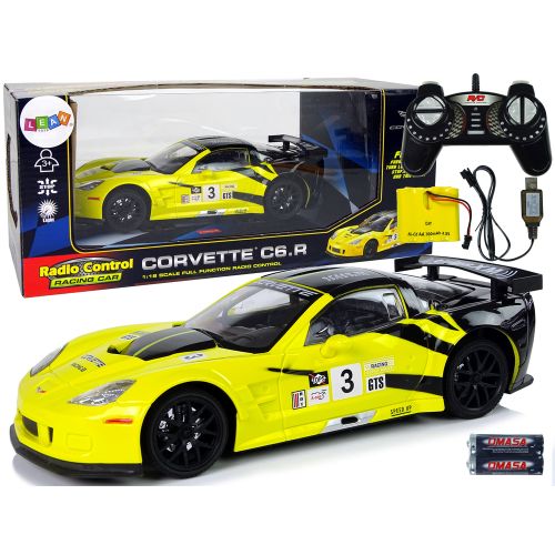 Auto na daljinsko upravljanje 1:18 Corvette C6.R - žuti slika 1