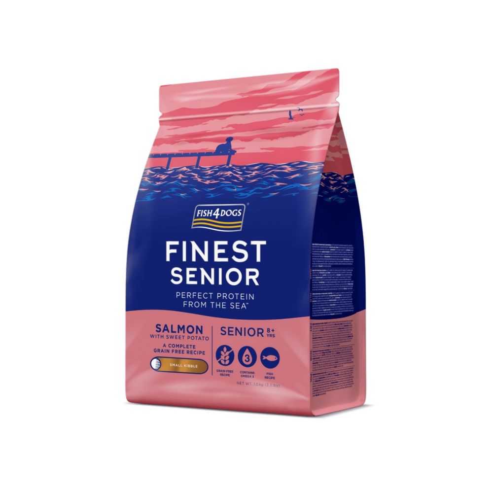 FISH4DOGS Finest Senior small losos s batatom 1,5 kg slika 1