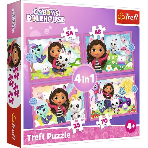 TREFL puzzle Gabby's Dollhouse 4u1 (35,48,54,70) 34620 slika 1