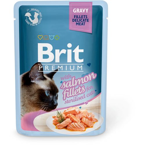 Brit Premium Sterilized Cat Delicate Fileti u sosu sa lososom 24 x 85 g slika 1