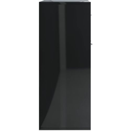 Komoda sjajna crna 88 x 30 x 70 cm od konstruiranog drva slika 42