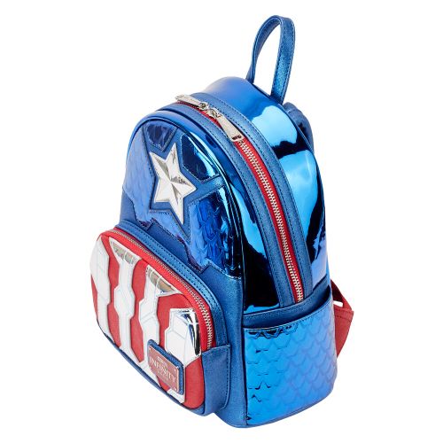 Loungefly Marvel Captain America Metalik Ruksak 26cm slika 2