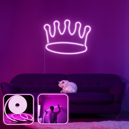 Opviq Dekorativna zidna led rasvjeta King - Large - Pink slika 1