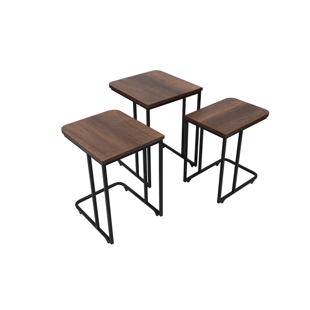 Ce Metal Zigon - 9401 Orašasti Crni Stolići za Gniježđenje (Set od 3 Komada) slika 6