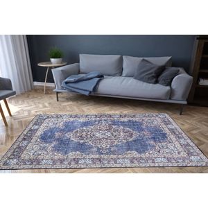Tamnoplavi Višebojni Tepih 'Blues Chenille' - AL 249 (140 x 190 cm)