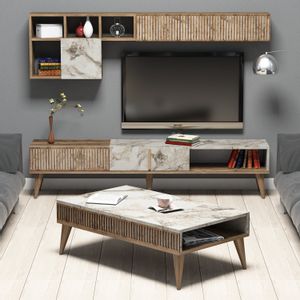 Milan - Walnut, White Marble Walnut
White Living Room Furniture Set