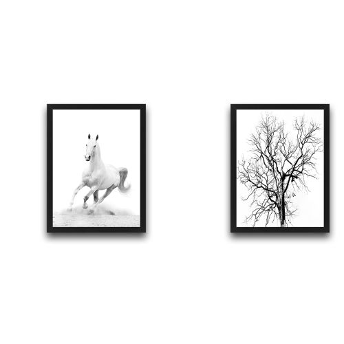 Wallity Uokvirena slika (2 komada), White Horse Set slika 2