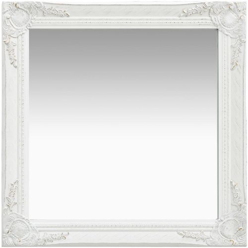 Zidno ogledalo u baroknom stilu 60 x 60 cm bijelo slika 6
