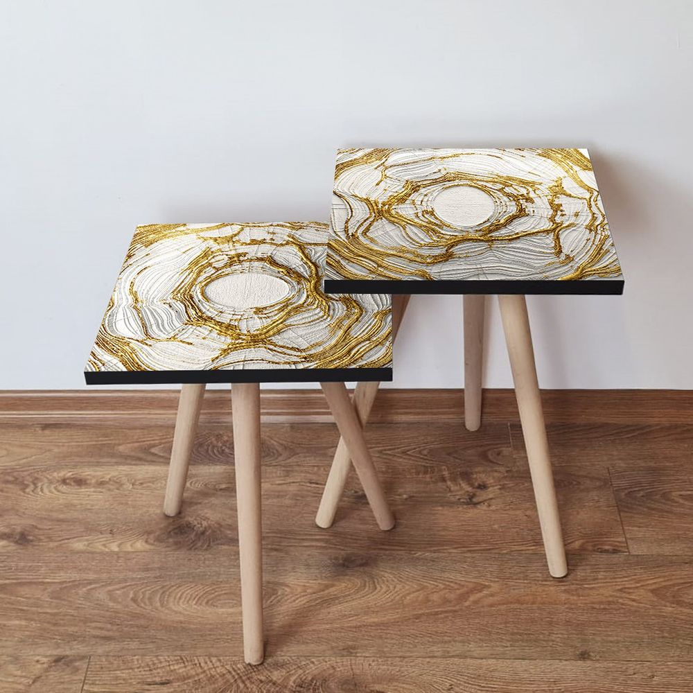 Nesting stolovi 2Shp101 - (2 komada) - boje: bež, zlatna slika 1