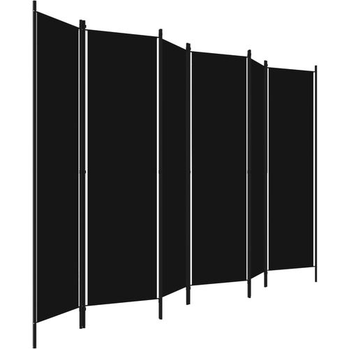 Sobna pregrada sa 6 panela crna 300 x 180 cm slika 3