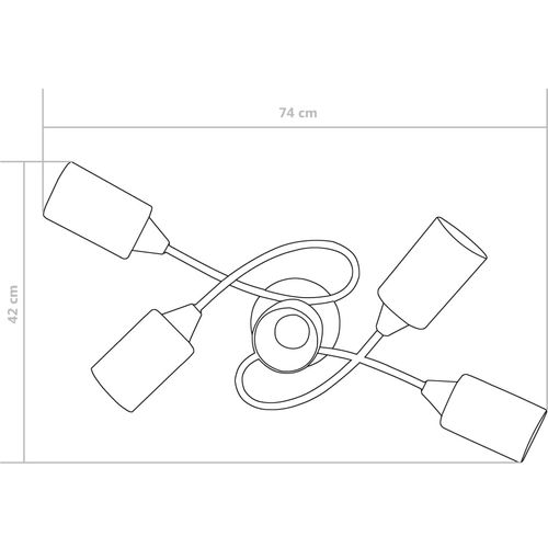 Stropna svjetiljka s keramičkim sjenilima 5 žarulja E14 bijela slika 29
