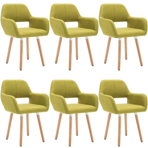 Blagovaonske stolice od tkanine 6 kom zelene slika 35