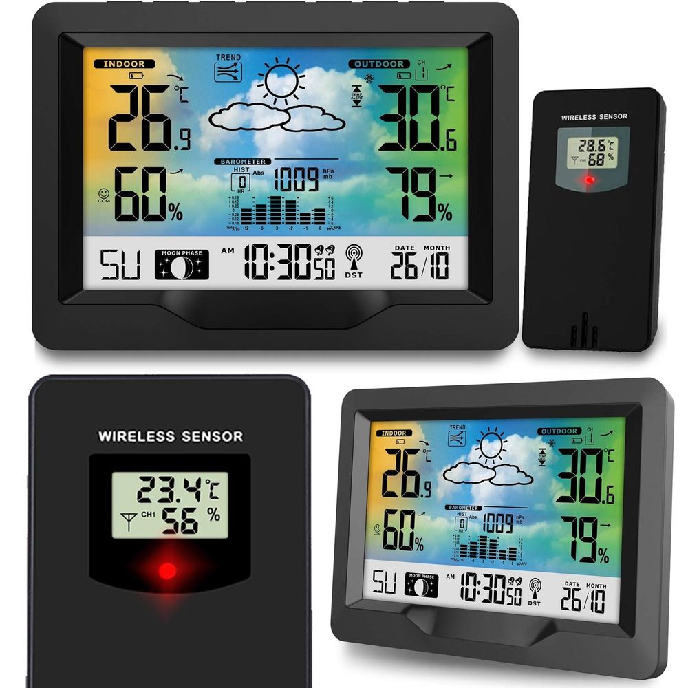 Meteorološka stanica s zaslonom BD-901 crna slika 1