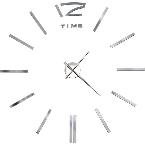 3D zidni sat moderni dizajn 100 cm XXL srebrni slika 15