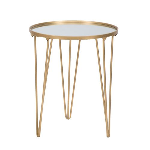 Mauro Ferretti Coffee table glam gold/ogledalo cm ø 40x49 slika 1