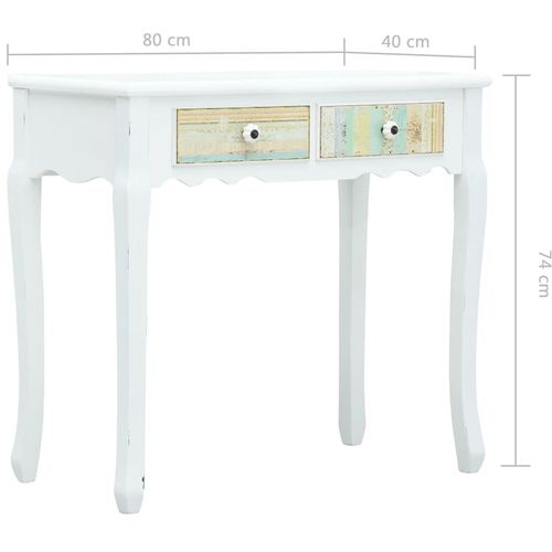 Konzolni stol bijeli 80 x 40 x 74 cm drveni slika 25