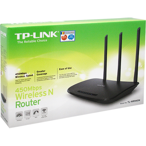 TP-LINK Wireless N Router, 4 porta, 450Mbps, 3 x 5dBi antena - TL-WR940N slika 2