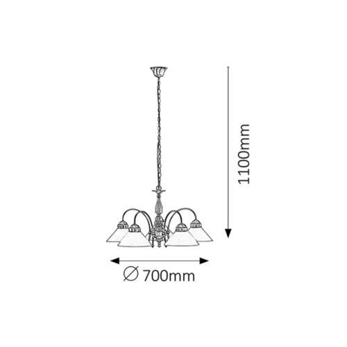 Rabalux Marian luster E27 5x60W bronza Klasična rasveta slika 2