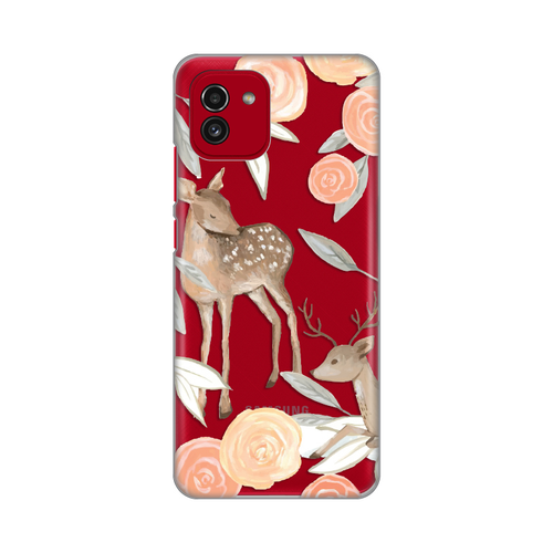 Torbica Silikonska Print Skin za Samsung A035G Galaxy A03 Flower Deer slika 1