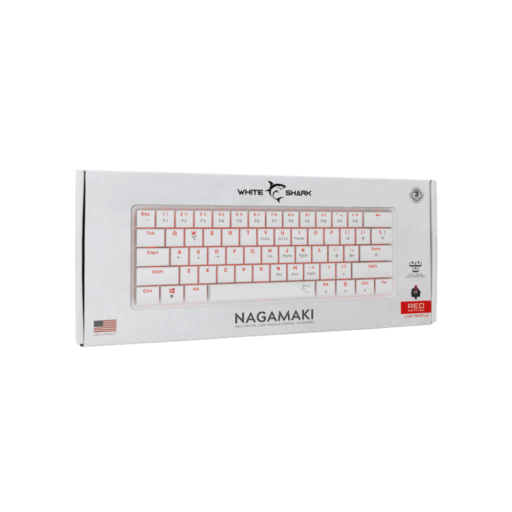 WHITE SHARK Mehanička tastatura GK-006211 NAGAMAKI / US, crveni prekidači slika 9