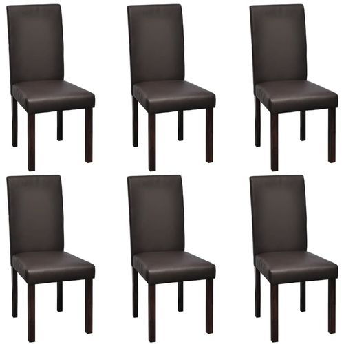 Blagovaonske stolice od umjetne kože 6 kom smeđe slika 5
